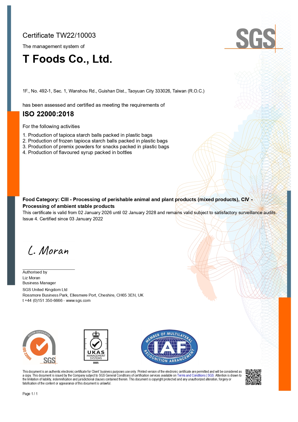 International Food Safety Management